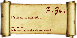 Prinz Zsinett névjegykártya